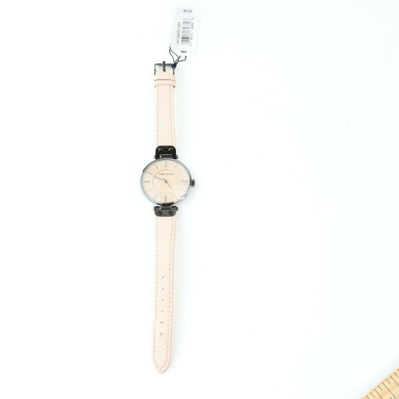 Anne Klein AK/3445GYBH Gunmetal Stainless Soft Pink Leather Women's Watch - Picture 2 of 7